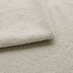 Canapé d'angle gauche convertible BELEM 4/5 places tissu bouclette écru
