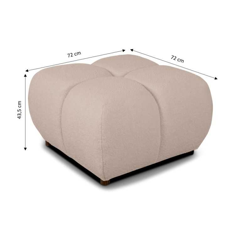 Pouf TASCA tissu bouclette taupe