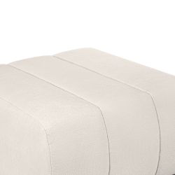 Pouf BELEM fixe en tissu chenille écru