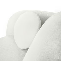 Canapé droit convertible CARLOTTA 3 places tissu chenille écru