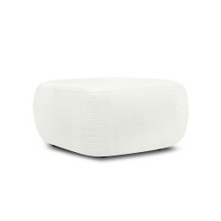 Pouf CARLOTTA tissu chenille écru