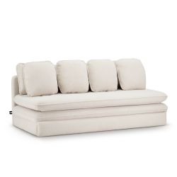Banquette convertible NOMA 3 places tissu bouclette grège