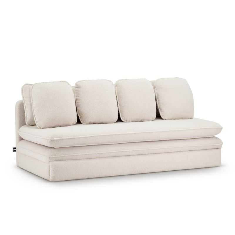 Banquette convertible NOMA 3 places tissu bouclette grège