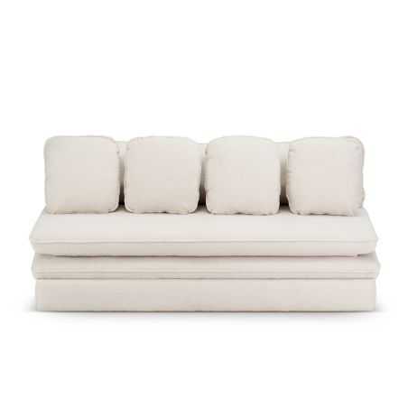 Banquette convertible NOMA 3 places tissu bouclette grège
