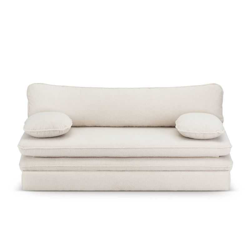 Banquette convertible NOMA 3 places tissu bouclette grège