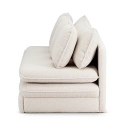 Banquette convertible NOMA 3 places tissu bouclette grège