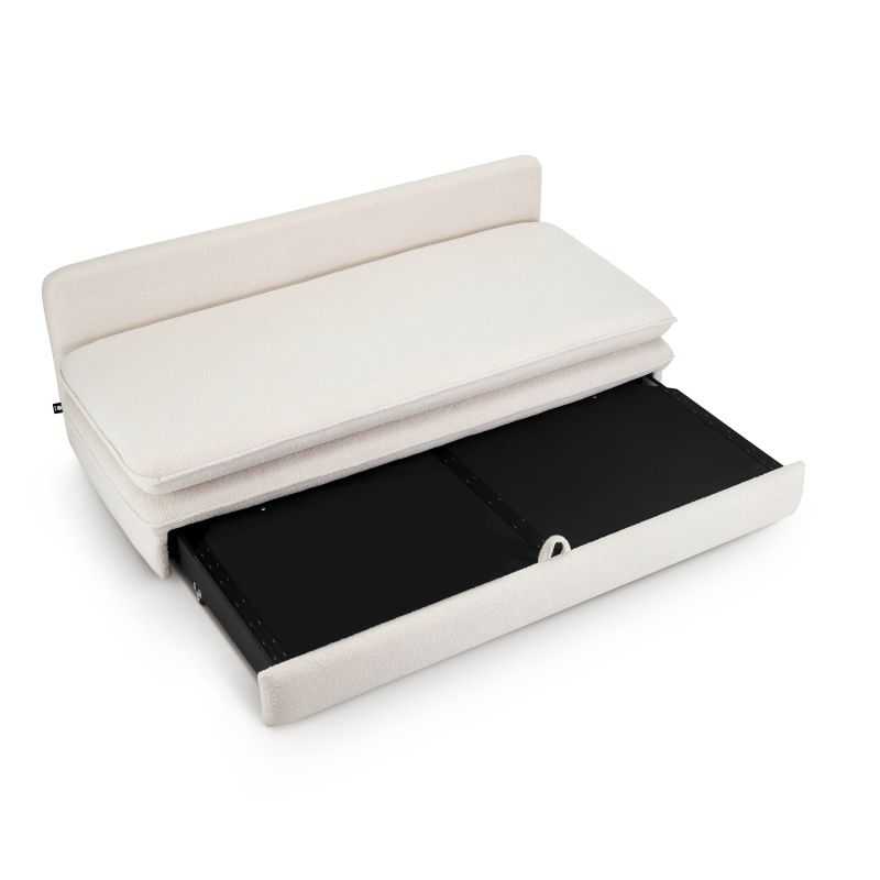 Banquette convertible NOMA 3 places tissu bouclette grège