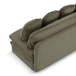 Banquette convertible NOMA 3 places velours côtelé vert