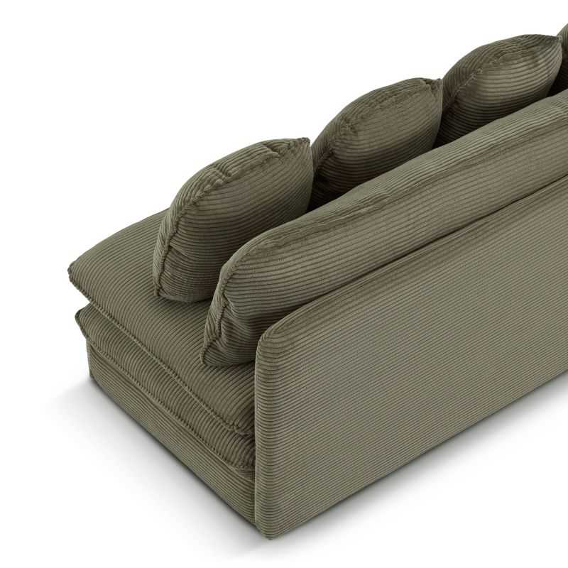 Banquette convertible NOMA 3 places velours côtelé vert