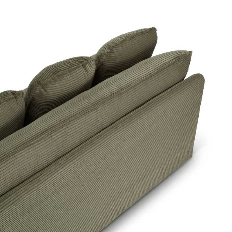 Banquette convertible NOMA 3 places velours côtelé vert