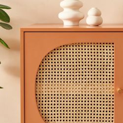 Buffet SIXTINE cannage rotin et terracotta 2 portes 90cm