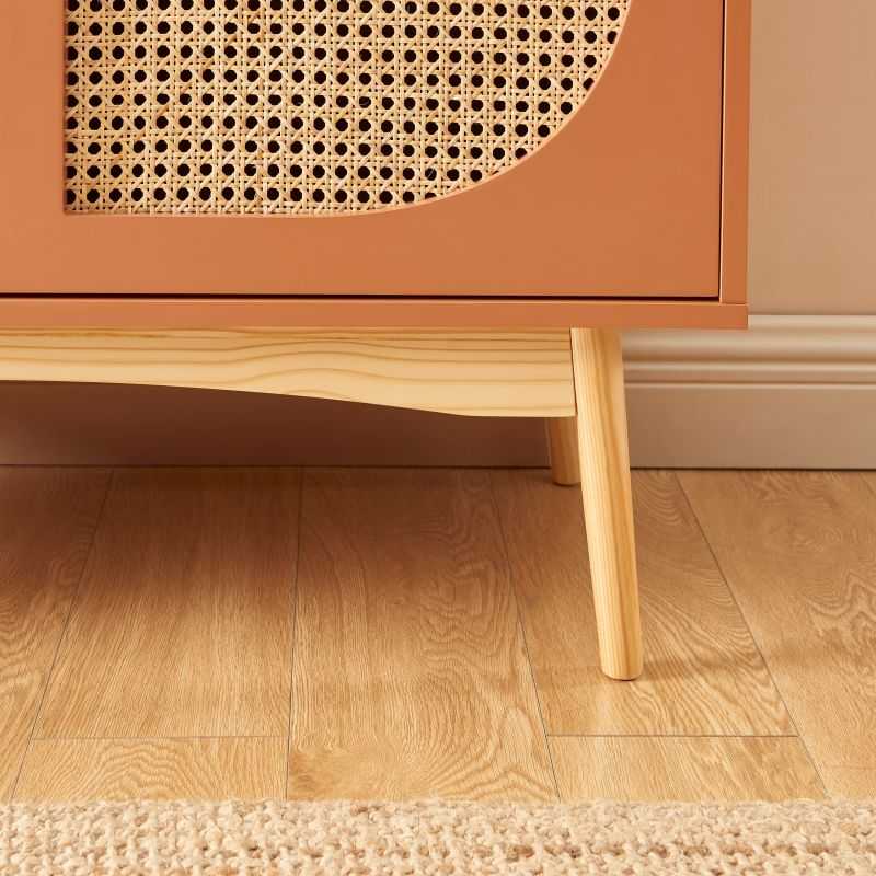 Buffet SIXTINE cannage rotin et terracotta 2 portes 90cm