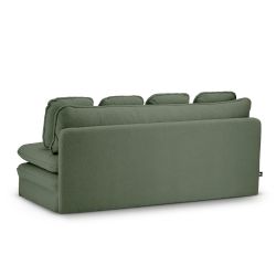 Banquette convertible NOMA 3 places tissu bouclette vert kaki