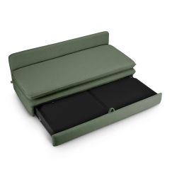Banquette convertible NOMA 3 places tissu bouclette vert kaki