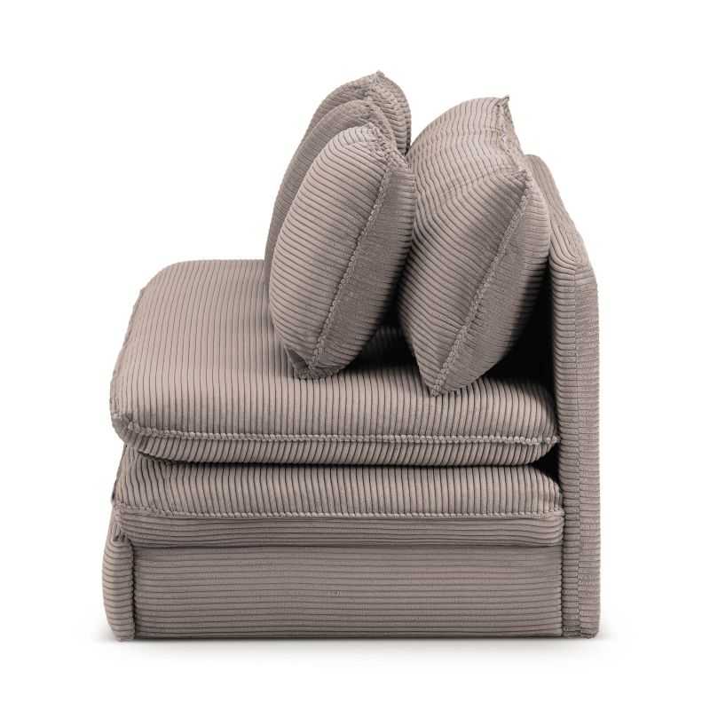 Banquette convertible NOMA 3 places velours côtelé grège