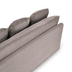 Banquette convertible NOMA 3 places velours côtelé grège