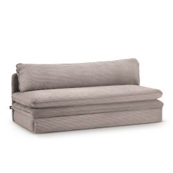 Banquette convertible NOMA 3 places velours côtelé grège