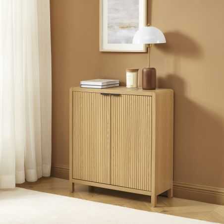 Buffet UTICA effet chêne 2 portes 30cm