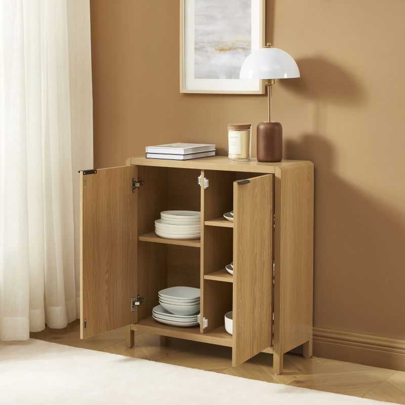 Buffet UTICA effet chêne 2 portes 30cm
