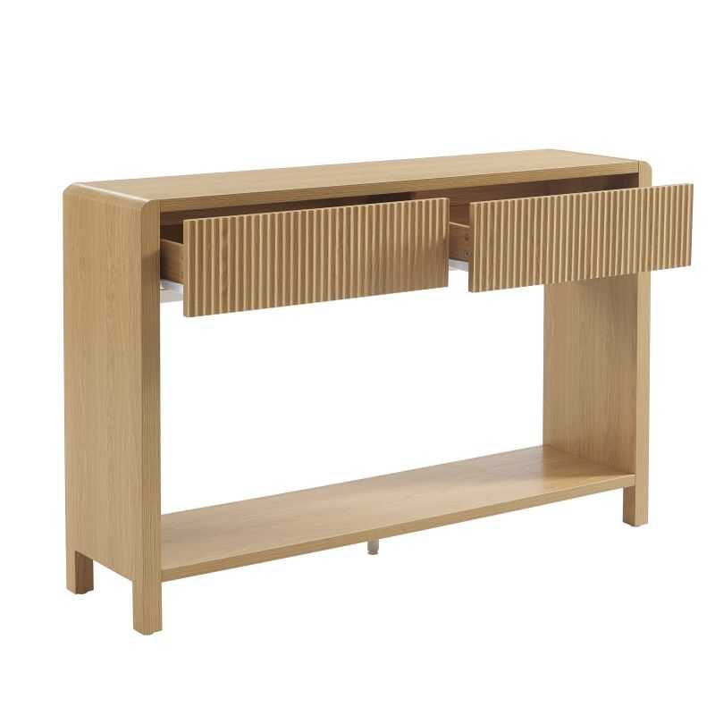 Console UTICA effet chêne 2 tiroirs 120cm