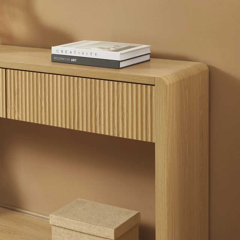 Console UTICA effet chêne 2 tiroirs 120cm
