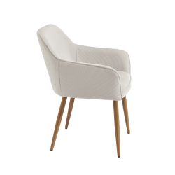 Lot de 2 fauteuils KALLItissu écru pieds métal finition bois