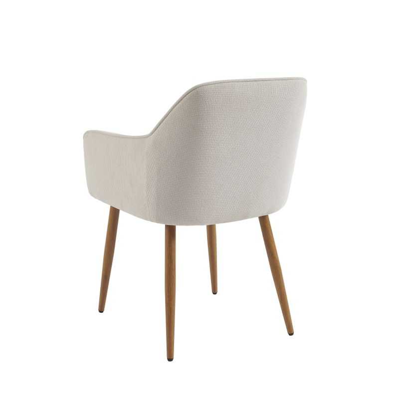 Lot de 2 fauteuils KALLItissu écru pieds métal finition bois