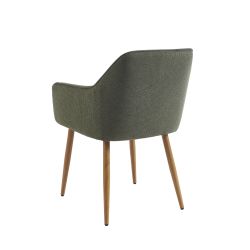 Lot de 2 fauteuils KALLI tissu vert pieds métal finition bois