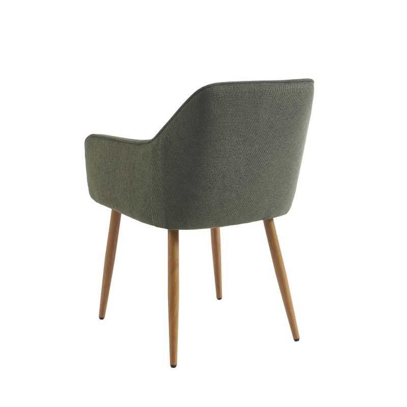Lot de 2 fauteuils KALLI tissu vert pieds métal finition bois