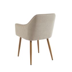 Lot de 2 fauteuils KALLI tissu grège pieds métal finition bois