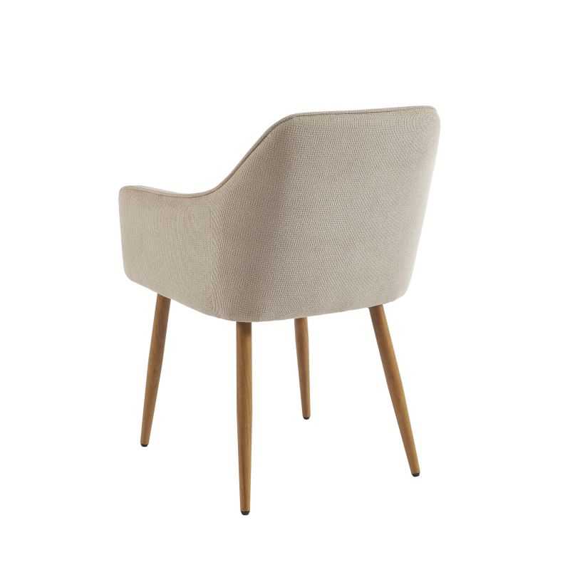 Lot de 2 fauteuils KALLI tissu grège pieds métal finition bois