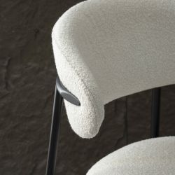 Lot de 2 tabourets GALLY tissu beige