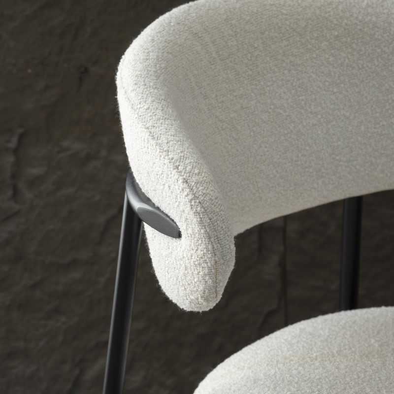 Lot de 2 tabourets GALLY tissu beige