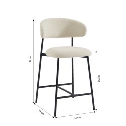 Lot de 2 tabourets GALLY tissu beige