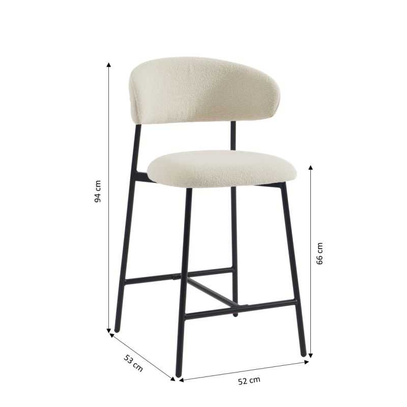 Lot de 2 tabourets GALLY tissu beige