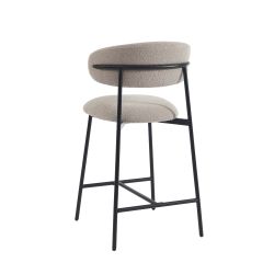 Lot de 2 tabourets GALLY tissu grège