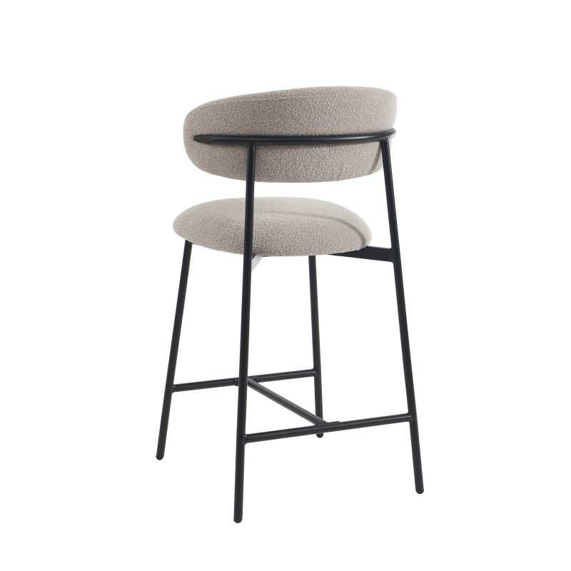 Lot de 2 tabourets GALLY tissu grège