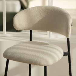 Lot de 2 tabourets GALLY tissu grège