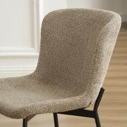 Lot de 2 chaises GIJA tissu marron glacé