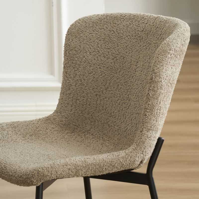 Lot de 2 chaises GIJA tissu marron glacé