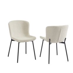 Lot de 2 chaises GIJA tissu beige pieds métal noir