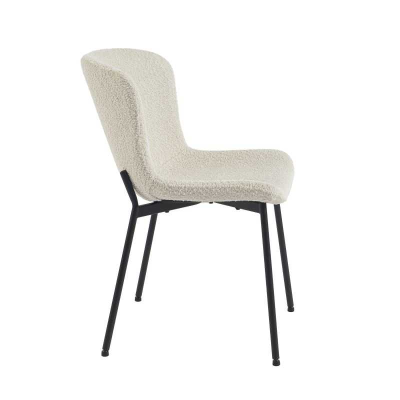 Lot de 2 chaises GIJA tissu beige pieds métal noir