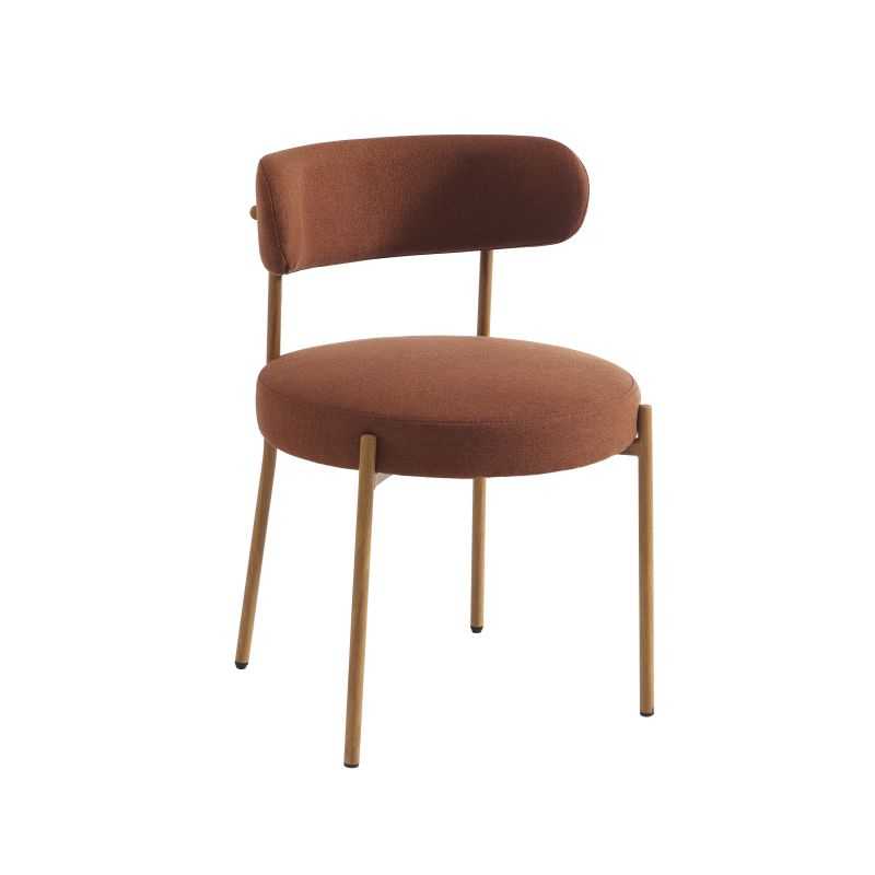 Lot de 2 chaises NOA tissu terracotta pieds métal finition bois
