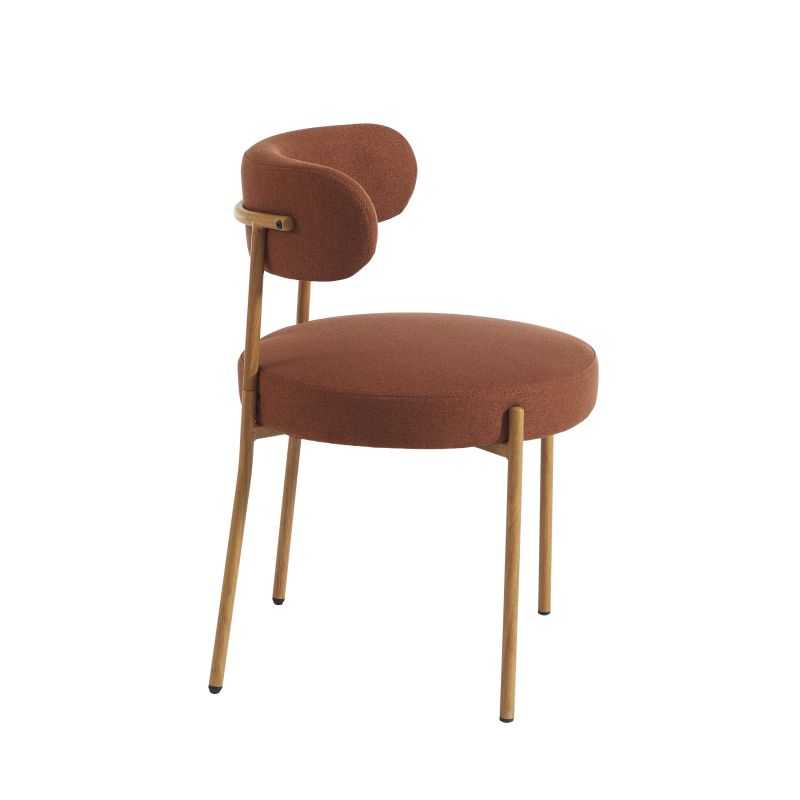 Lot de 2 chaises NOA tissu terracotta pieds métal finition bois