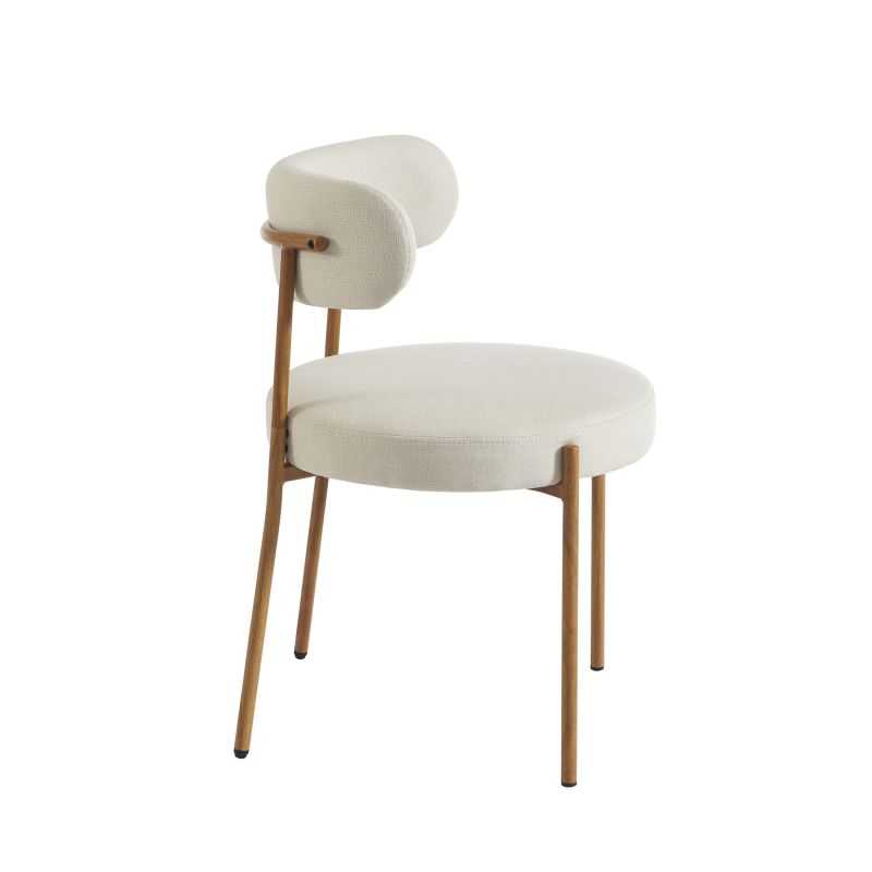 Lot de 2 chaises NOA tissu beige pieds métal finition bois