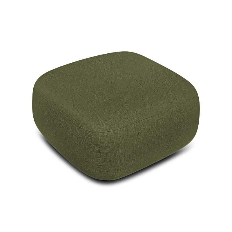 Pouf CARLOTTA tissu chenille vert kaki