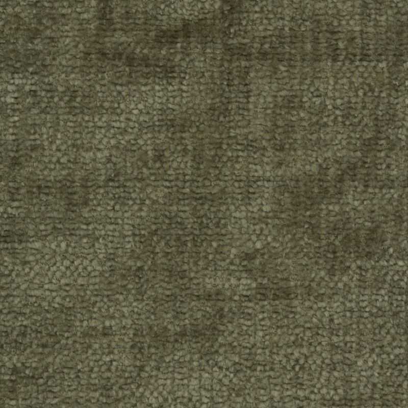 Pouf CARLOTTA tissu chenille vert kaki