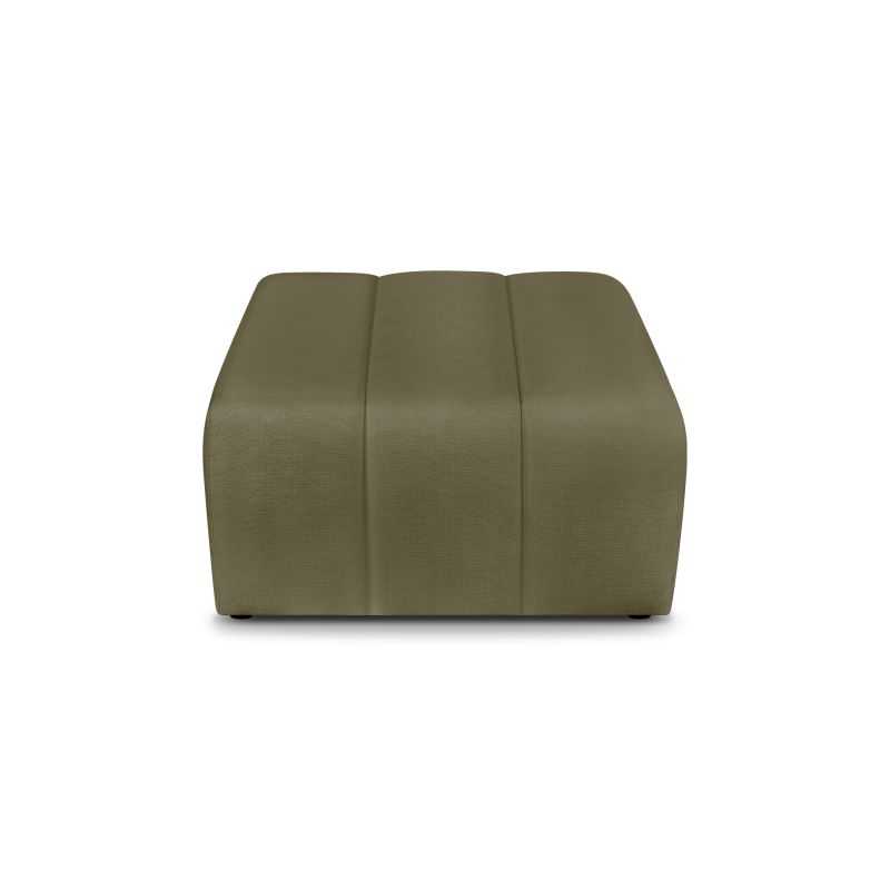 Pouf BELEM tissu chenille vert kaki