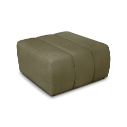 Pouf BELEM tissu chenille vert kaki