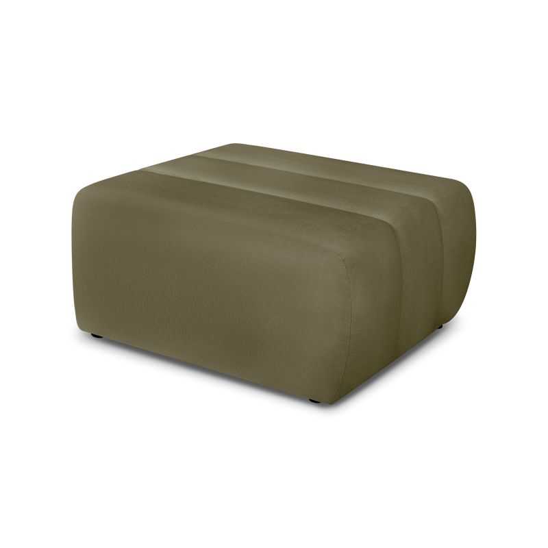Pouf BELEM tissu chenille vert kaki